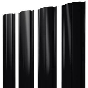 Штакетник Полукруглый Slim 0,5 Quarzit lite RAL 9005 черный