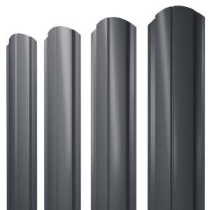 Штакетник Полукруглый Slim фигурный 0,5 Rooftop Matte RAL 7024 мокрый асфальт