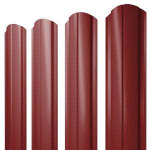 Штакетник Полукруглый Slim фигурный 0,5 Satin RAL 3011 коричнево-красный