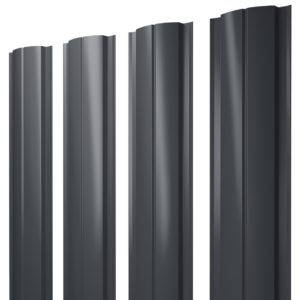 Штакетник Полукруглый Slim 0,5 PurLite Мatt RAL 7024 мокрый асфальт