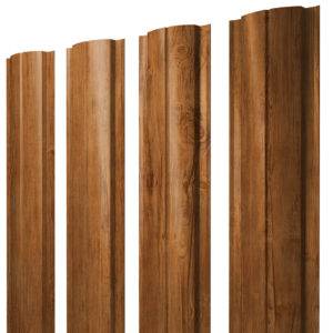 Штакетник Полукруглый Slim 0,45 Print-double Elite Golden Wood