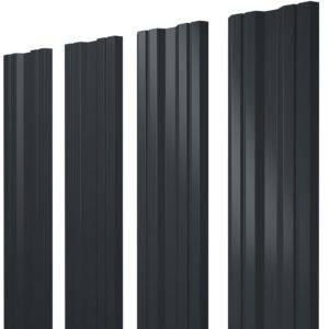 Штакетник Twin 0,5 Quarzit PRO Matt RAL 7016 антрацитово-серый